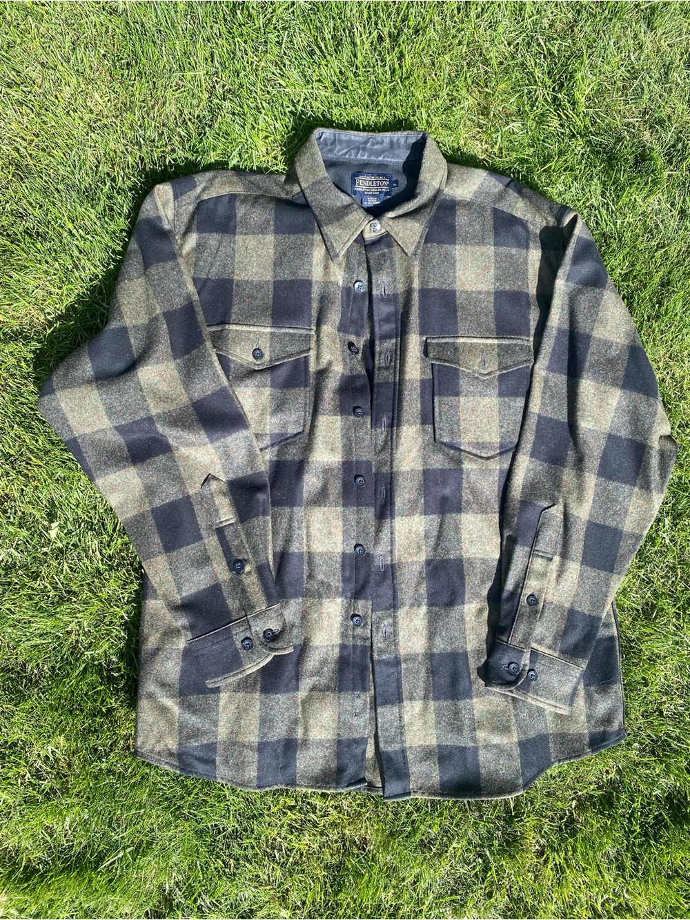 Pendleton Multicolor Tweed Wool Shirt Jacket - Green & Brown